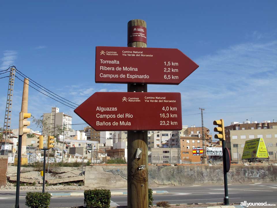 Camino Natural Vía Verde del Noroeste. Molina de Segura. Senderismo y cicloturismo en  Murcia