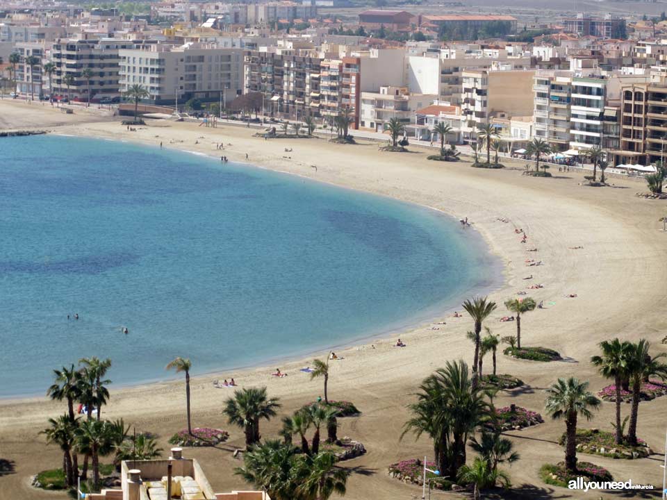 Playas de Murcia. Playa de la Colonia en Águilas