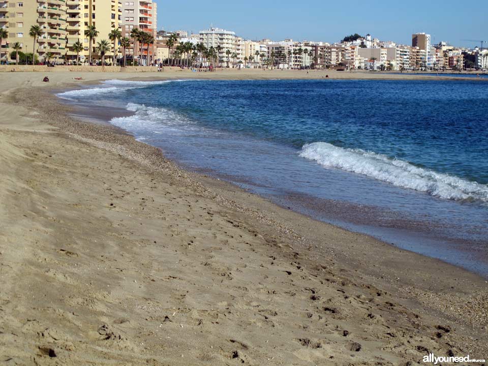 Poniente Beach (SW) in Águilas. Beaches of Murcia