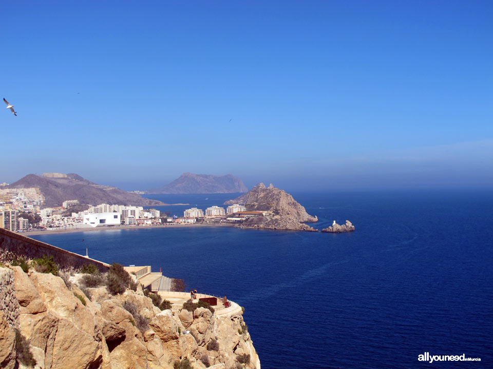 Bucear en Águilas. Isla del Fraile y Cabo Cope al fondo