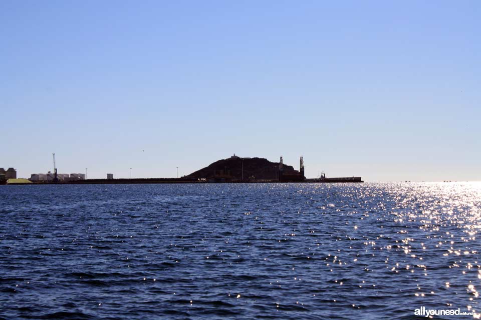 Lighthouse in Escombreras Island, Cartagena. Murcia