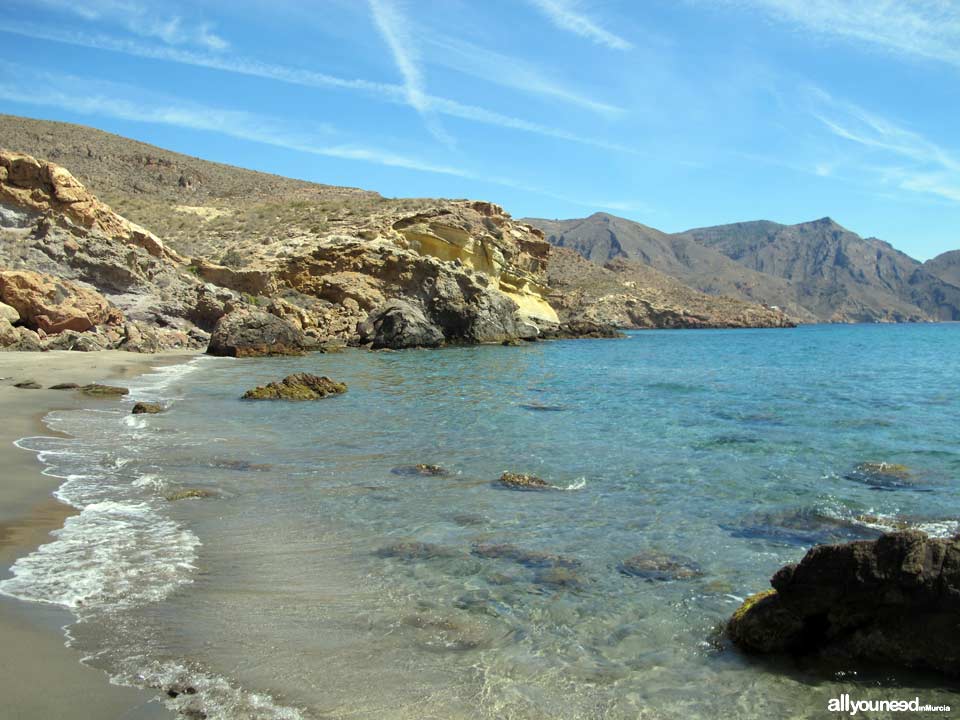 Cove between Salitrona and Pozo de la Avispa. Tiñoso Cape