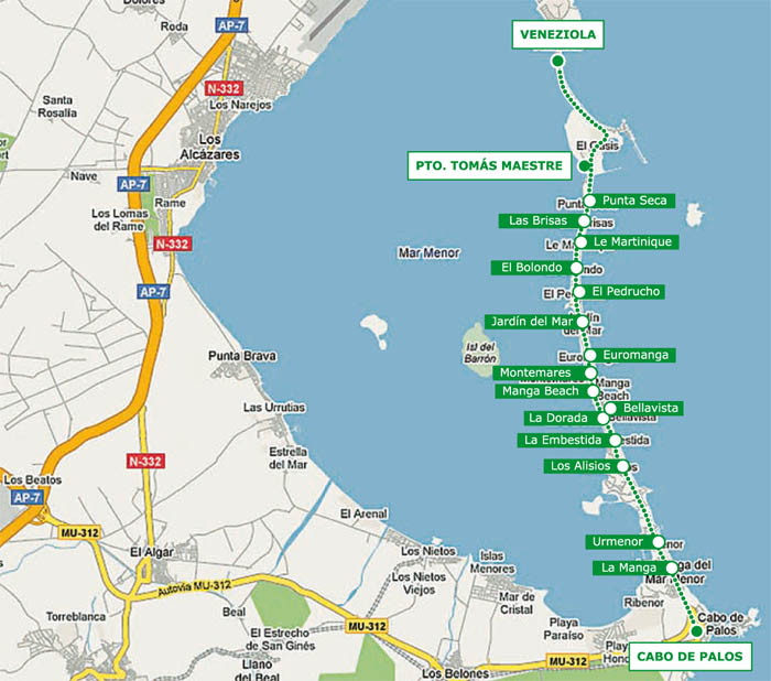 Horarios barcos y autobuses en La Manga y Mar Menor