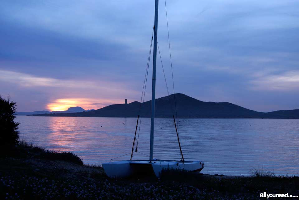 Sunset in La Manga del Mar Menor. Pino Cove