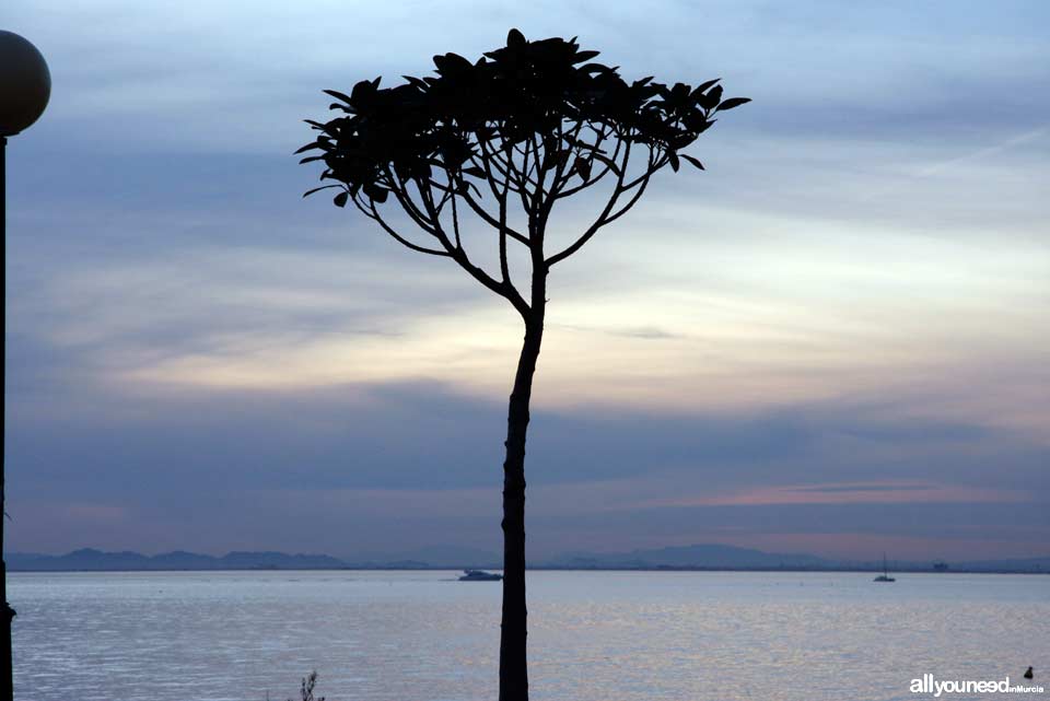 Sunset in La Manga del Mar Menor. Pino Cove