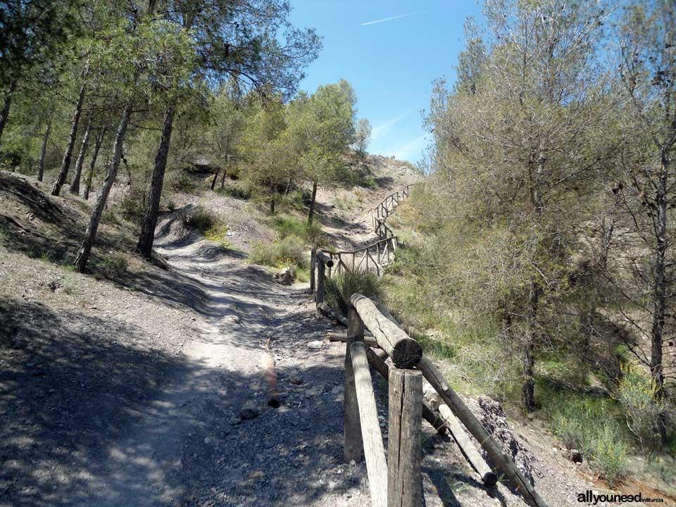 La senda de los enamorados en Lorca. Subida a bifurcación