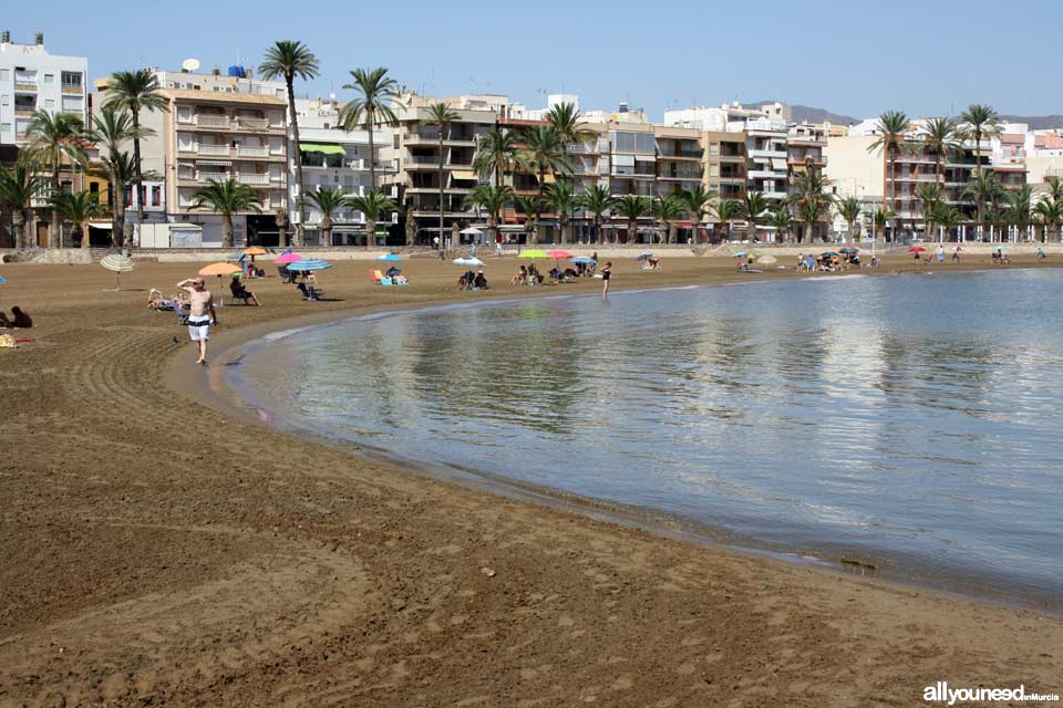 Beaches in Murcia. Beach in Puerto de Mazarrón