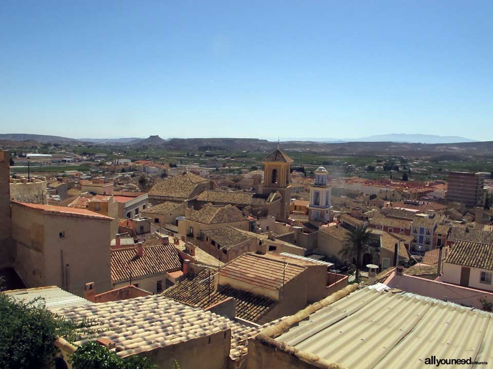 Panoramic views of Mula from Vélez castle