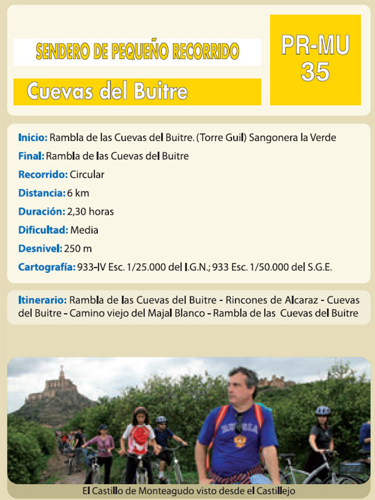 Cuevas del Buitre pathway.PR-MU35. The Majal Blanco