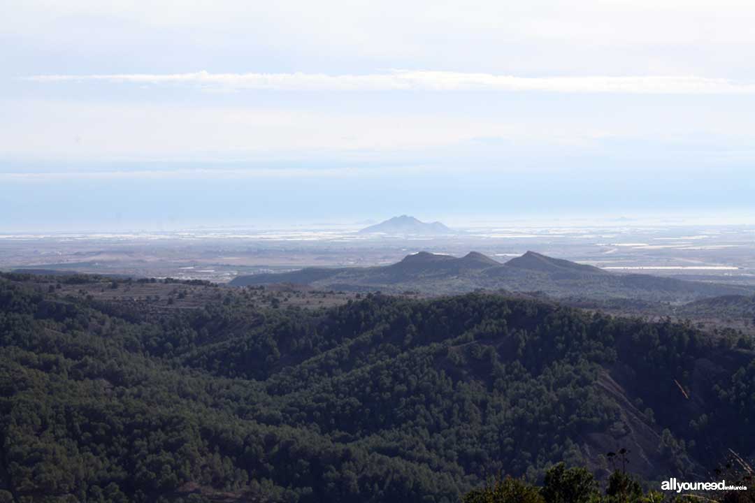 Panorámicas de Murcia. Vistas desde el castillo de la Asomada. Al fondo el Cabezo Gordo