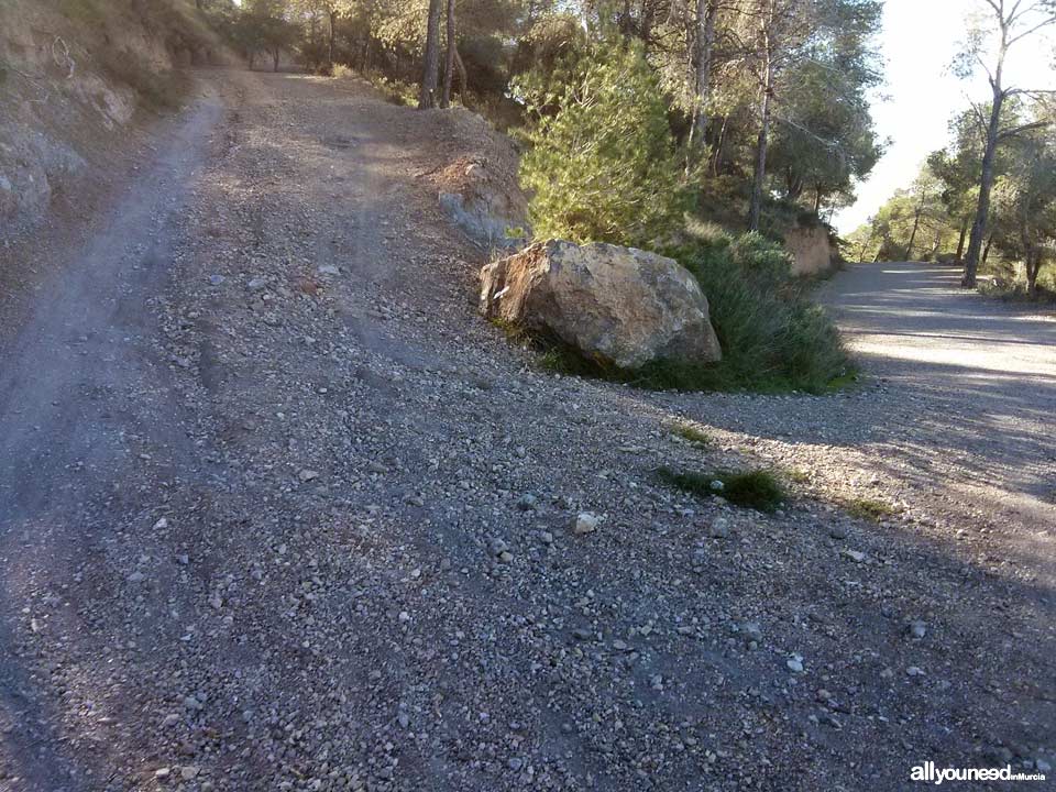 Route from Venta los civiles to Pico del Relojero. Section of trail PR-MU23