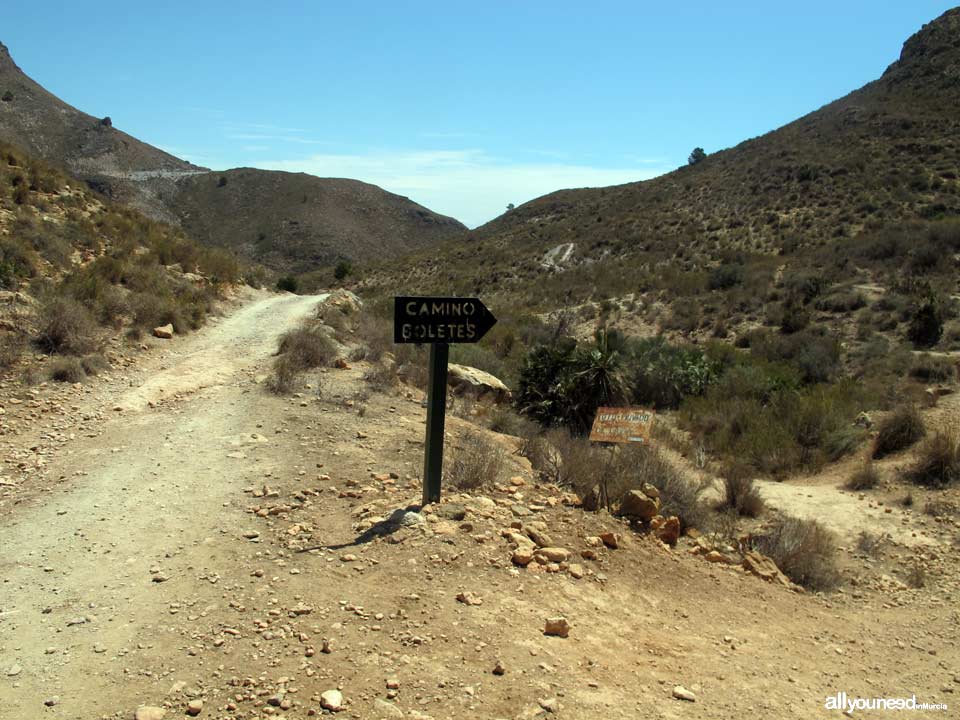 Route to the Coves of Bolete Grande, Boletes and Aguilar. Trail to Bolete Grande