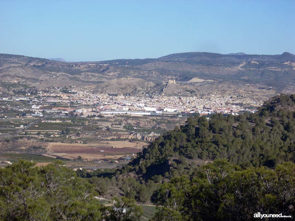 Pliego Castle and Cairel Route. PR-MU77. Panoramic views of Mula