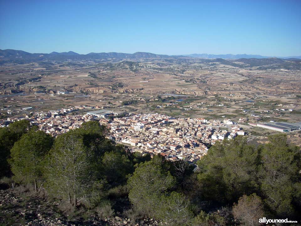 Ruta del Castillo de Pliego y el Cairel PR-MU77. Vistas de Pliego