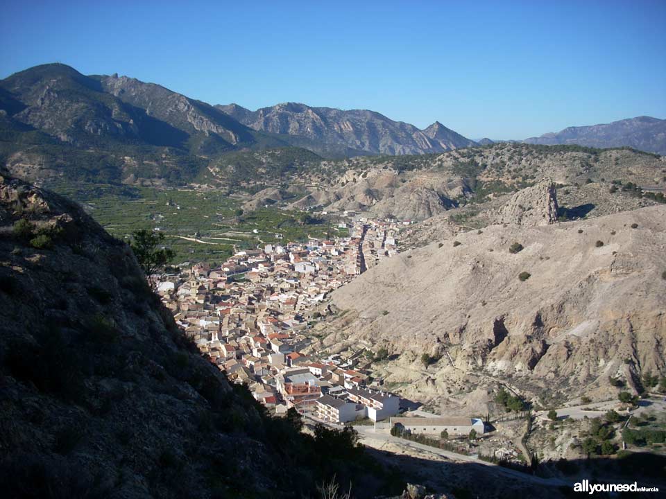 Ricote Castle. Peñascales castles. Panoramic views of Ricote Town