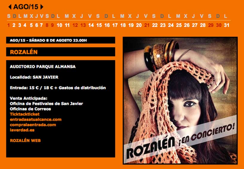 Rozalen, actuación en el Parque Almansa