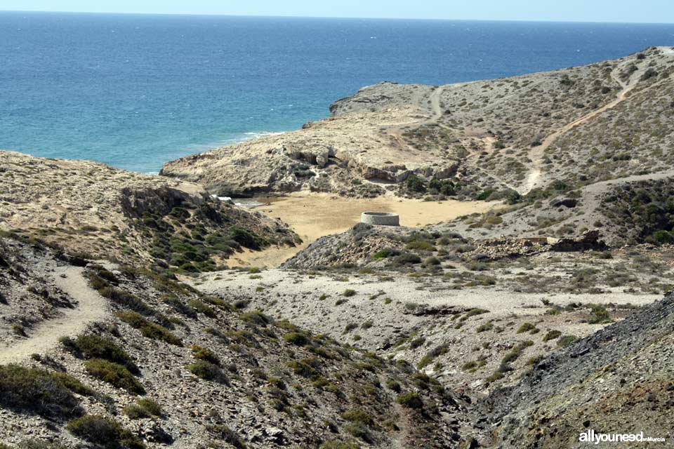 Trail from the cove of Cala Reona to Calblanque and back to Cala Reona