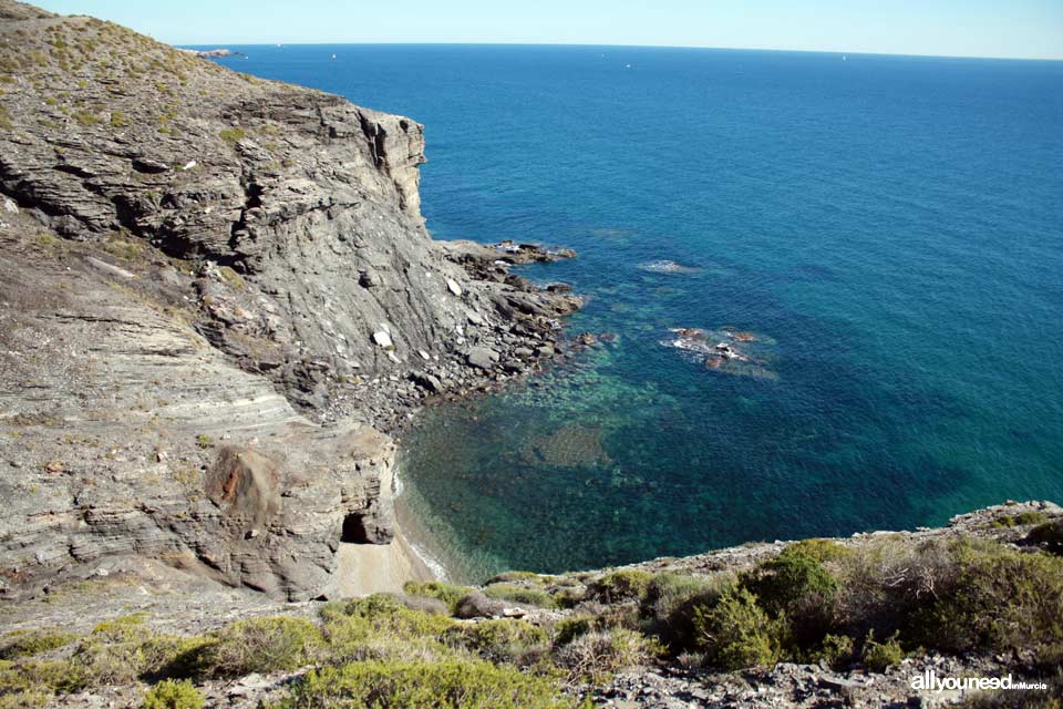 Cala Cocón. Cala solitaria. Playas de Calblanque. Murcia.