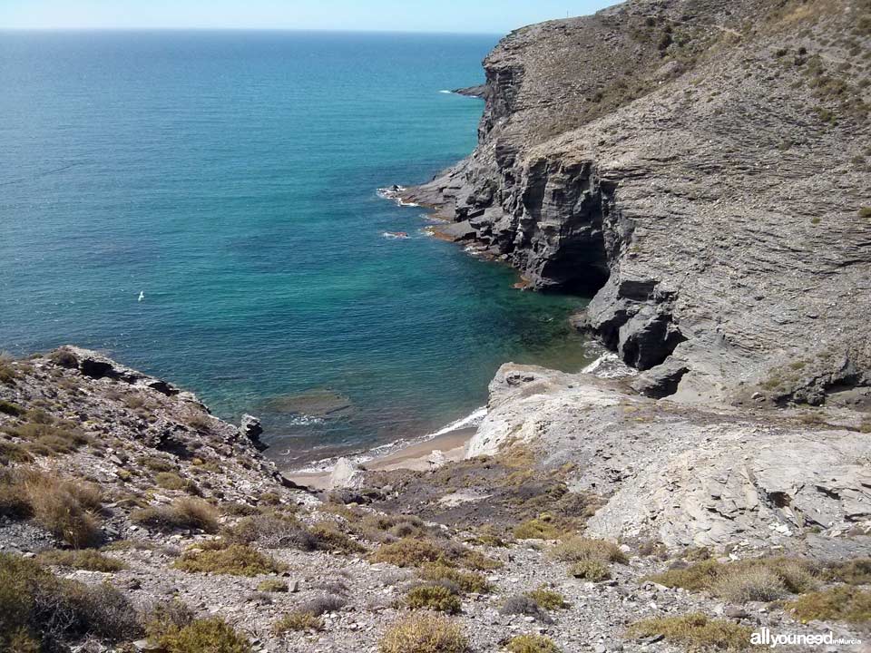 Cala Cocón. Cala solitaria. Playas de Calblanque. Murcia.