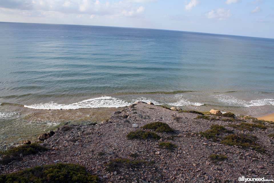 Playa Parreño. Playas de Calblanque. Baños nudistas solitarios