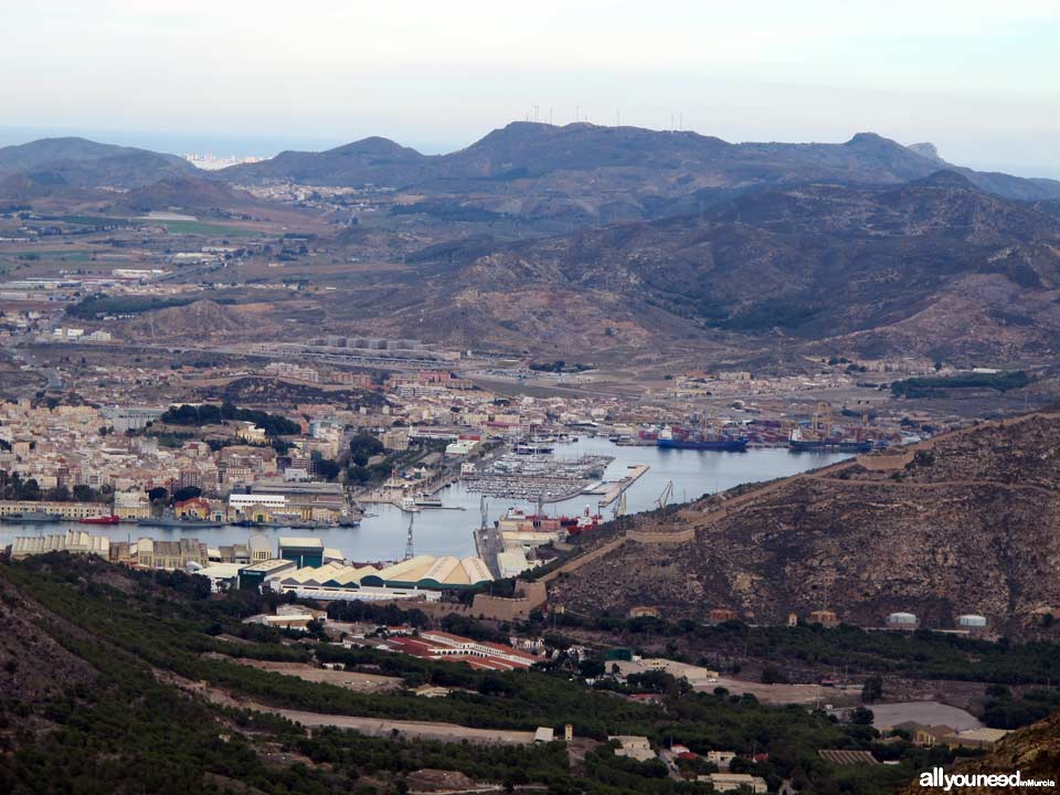 Panorámicas desde el Monte Roldán en Cartagena. La Algameca grande