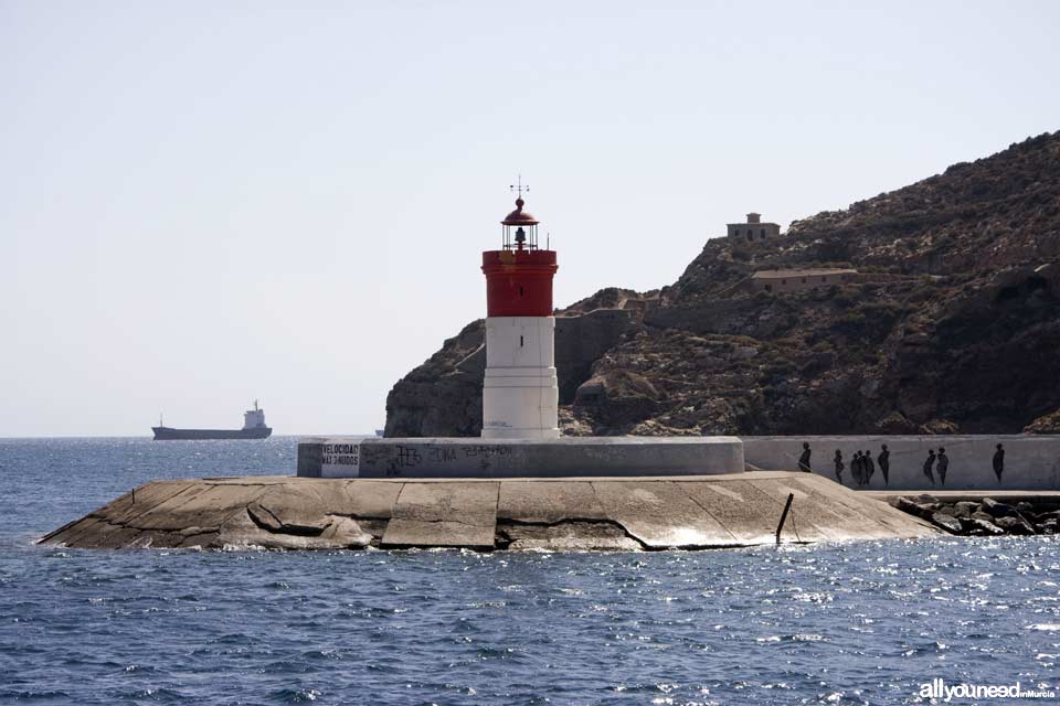 Lighthouse in Navidad Levee, Cartagena Murcia