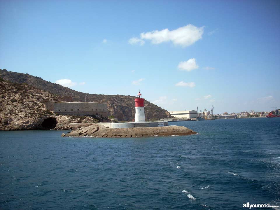Faro del Dique de Navidad en Cartagena. Murcia