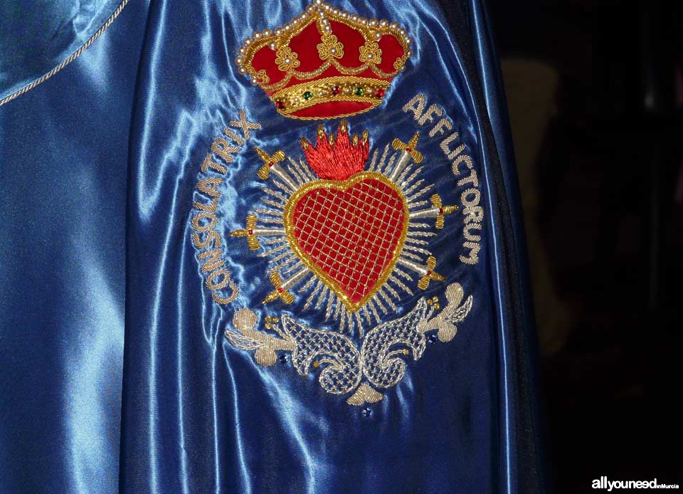 Embroidery of the Piedad fraternity. Holy Week in Cartagena