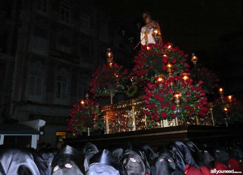 Float of Cristo de los Mineros. Holy Week in Cartagena