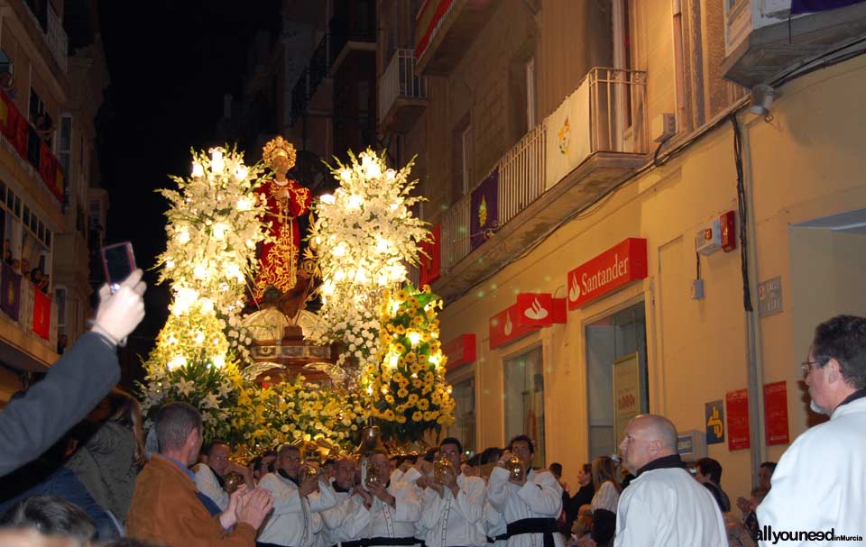 Float of San Pedro Apóstol. Holy Week in Cartagena