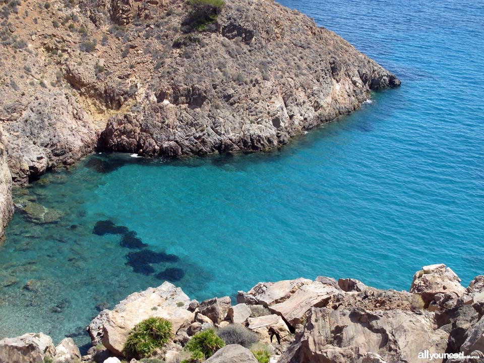 Cove located between Pozo Avispa and  Bolete Grande in Cabo Tiñoso