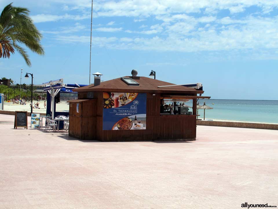 Beach stalls in La Puntica