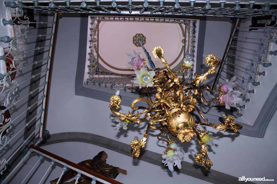 Caryatids House. Blue Float Embroidery Museum in Lorca