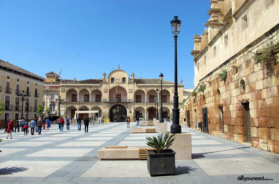 Streets in Lorca. Plaza de España