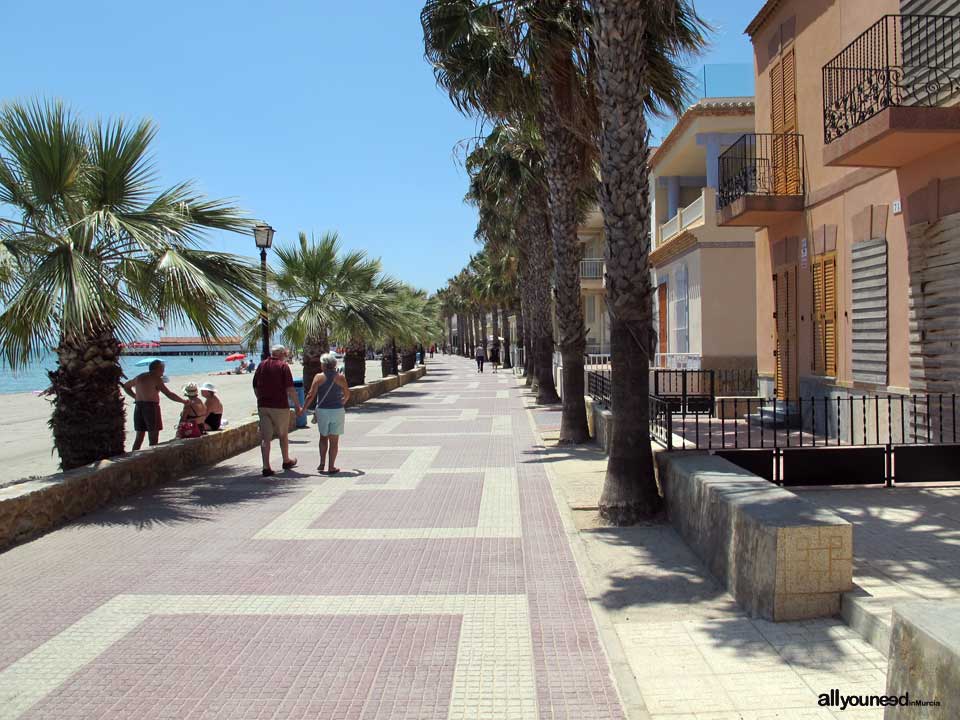 Paseo playa Manzanares en los Alcázares