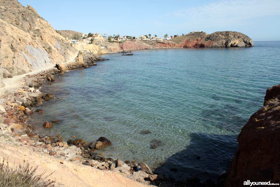 Playa Rincón al fondo. Playas de Mazarrón