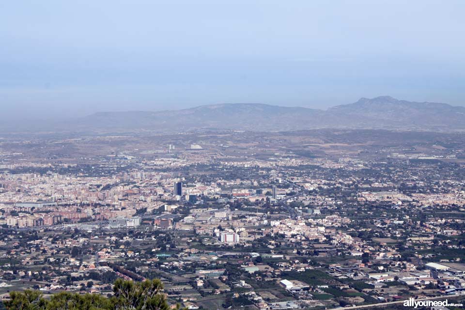 Excursión por la Sierra del Valle. Vista panorámica de Murcia desde El Valle