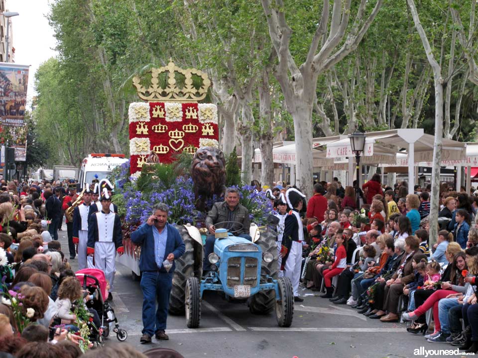 Murcia en Primavera. Batalla de Las Flores. Desfile