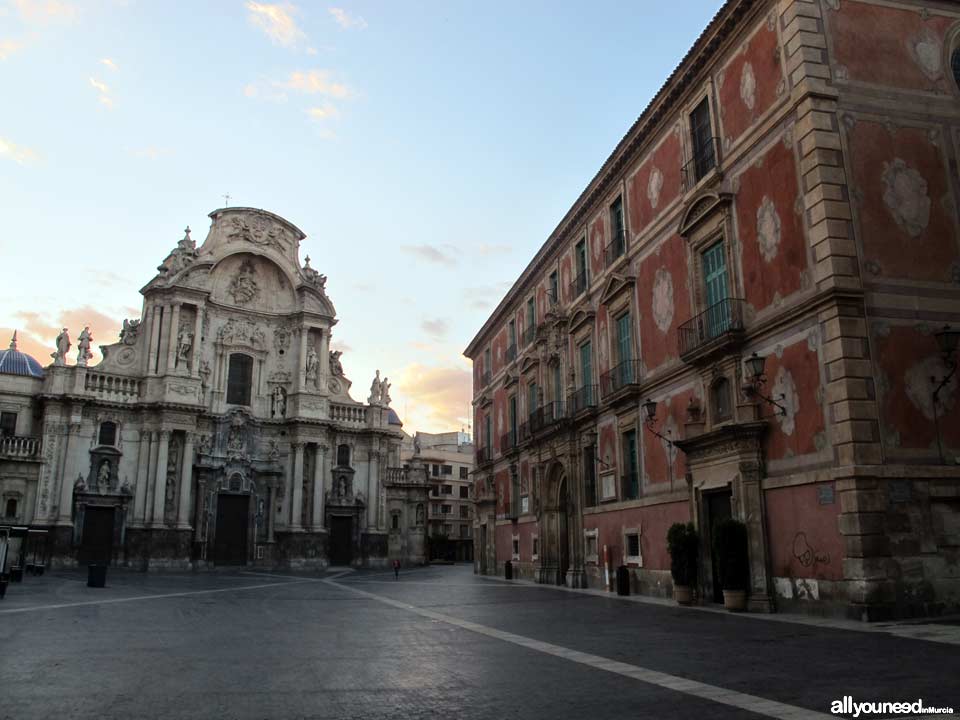 Streets in Murcia. Plaza del Cardenal Belluga