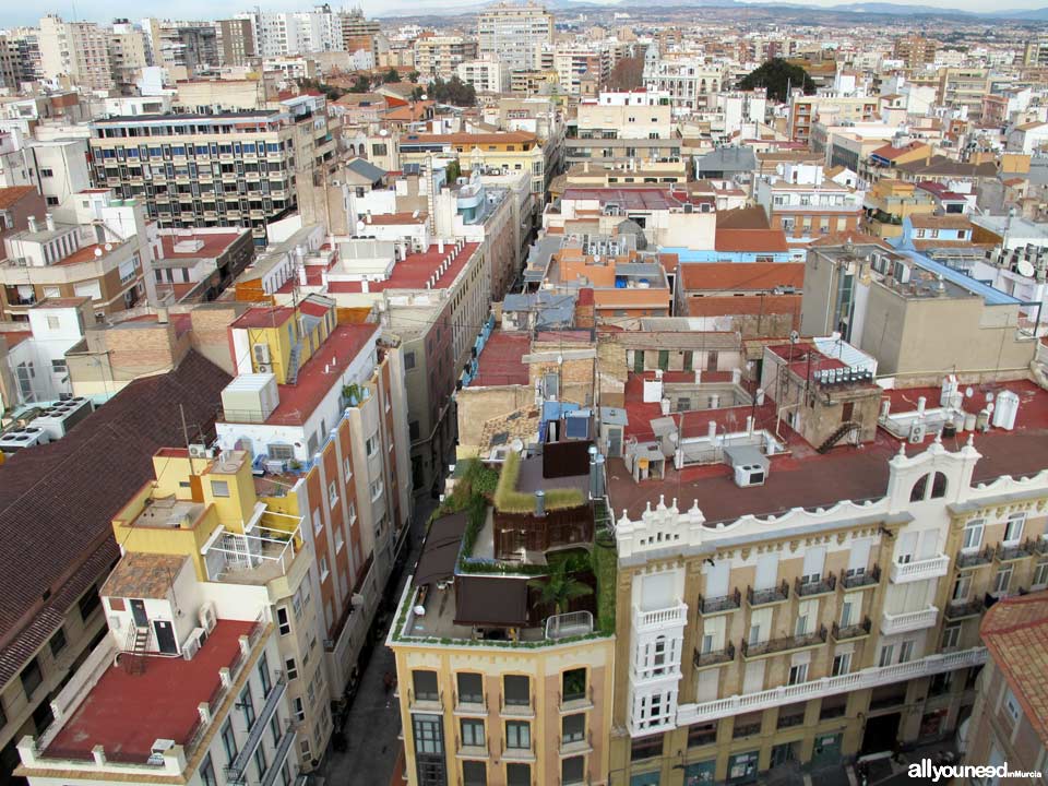 Vistas desde la Torre de la Catedral. Calle Trapería